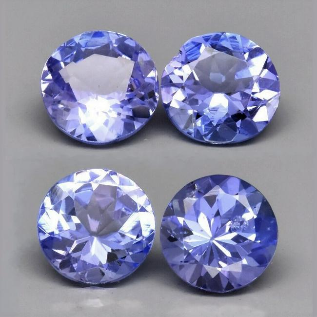Lot of 4 Tanzanite Unheated Round Cut (1 of 2)