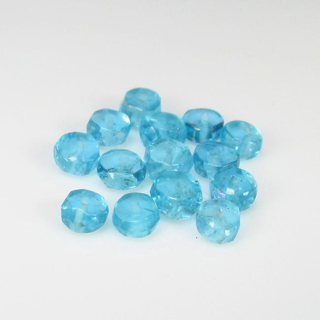 Natural Apatite Beads - 4.30 Ct: No Reserve! Title: Natural Apatite Beads - 4.30 Ct Origin: Brazil Weight: 4.3 Size/Dimensions: 3.3 - 3.9 mm Additional Information: Pieces : 14 No's / Shape : Round Drilled Beads / Color : Blue / Clar