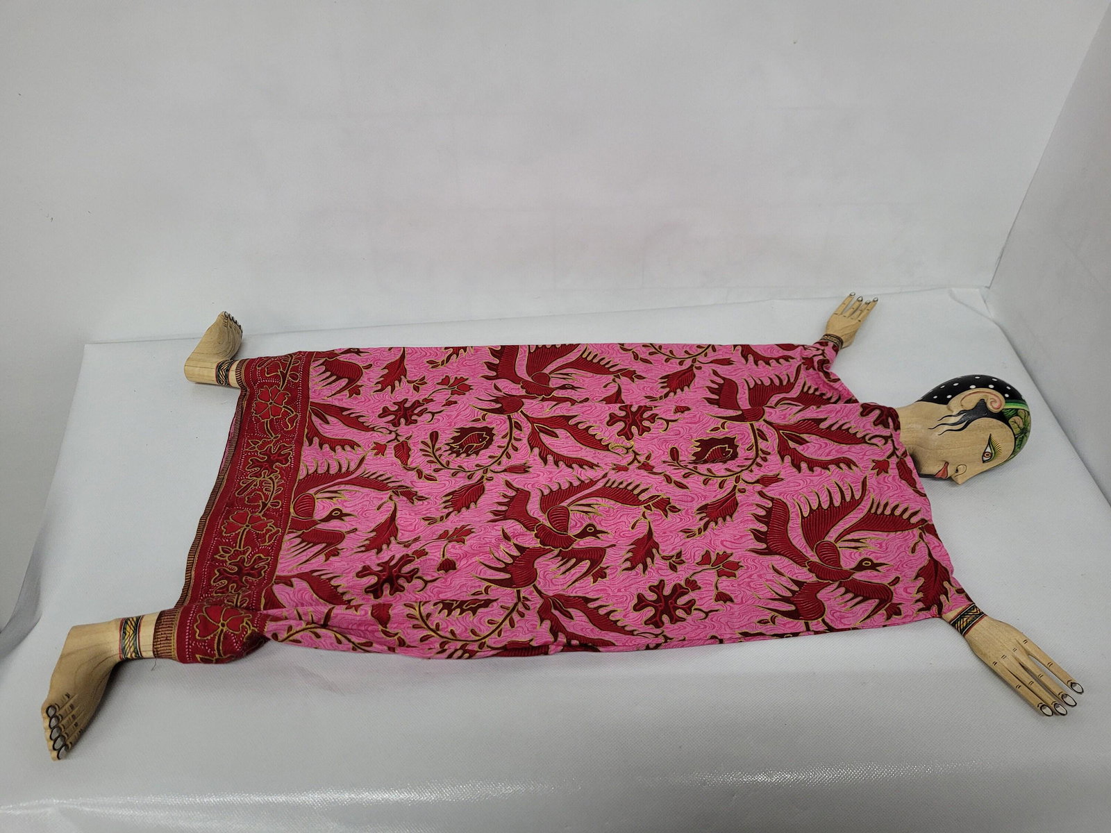 Hand Painted Folk Art Indonesia Pillow Man Good Luck Doll Crafted (1 of 8)