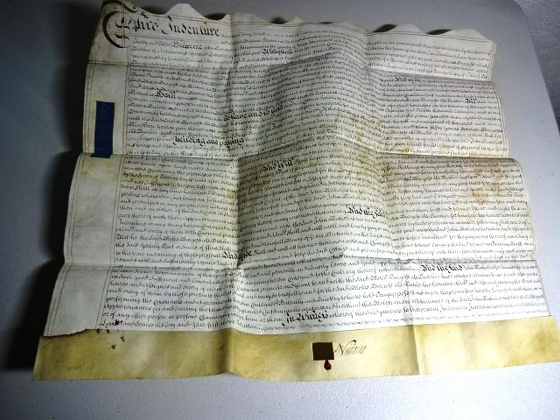 1733 English Vellum Deed Wiltshire (1 of 3)