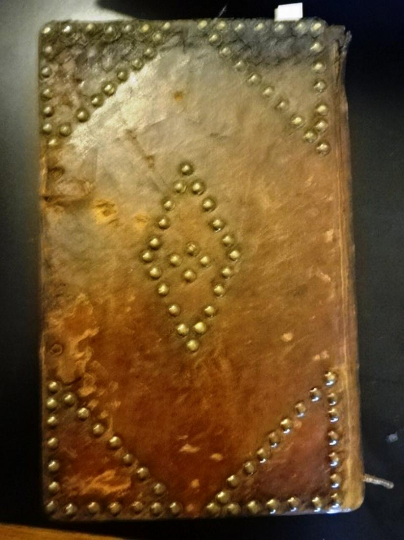 1832 Fine Binding Philadelphia Fraktur: Sechs Bücher vom Wahren Christenthum -- nebst dessen Paradiesgärtlein, by Johann Arndt, Published by Georg W. Mentz und Sohn, Philadelphia, 1832. Wahren Christenthum 941 pages, lacks title follo