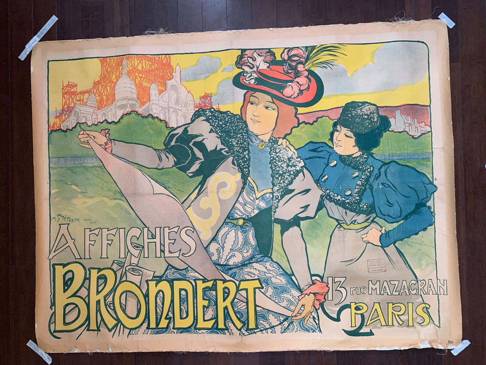 Affiches Brondert - Art Michel Stephane (1926) 47.5" x 63" French Advertising Poster LB (1 of 7)