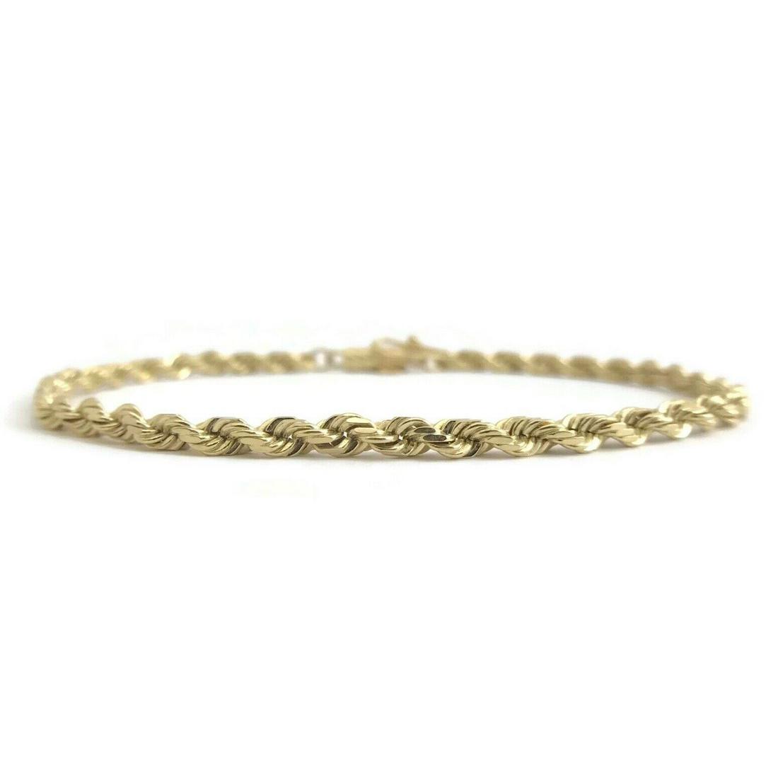 Rope Chain Link Bracelet 14K Yellow Gold, 7 Inches, 3.1 mm, 5.75 Grams (1 of 8)