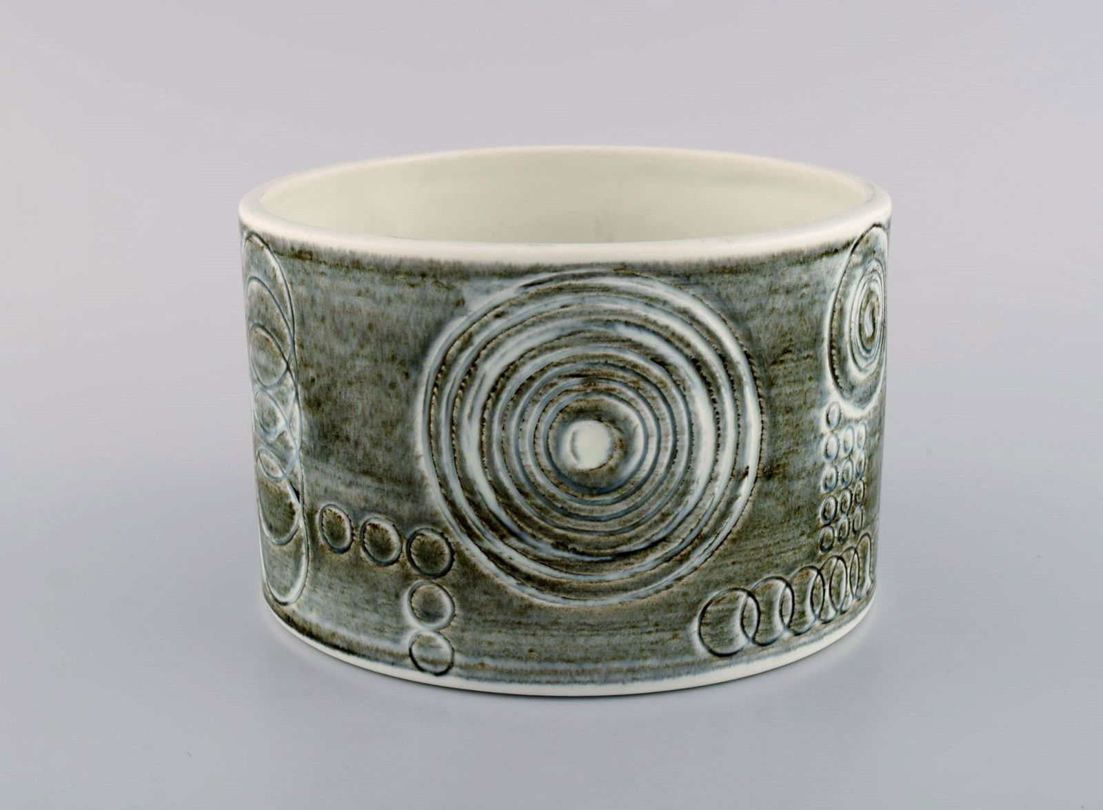 Olle Alberius for Rörstrand. Sarek vase / bowl in hand-painted glazed ceramics. Swedish design, (1 of 5)