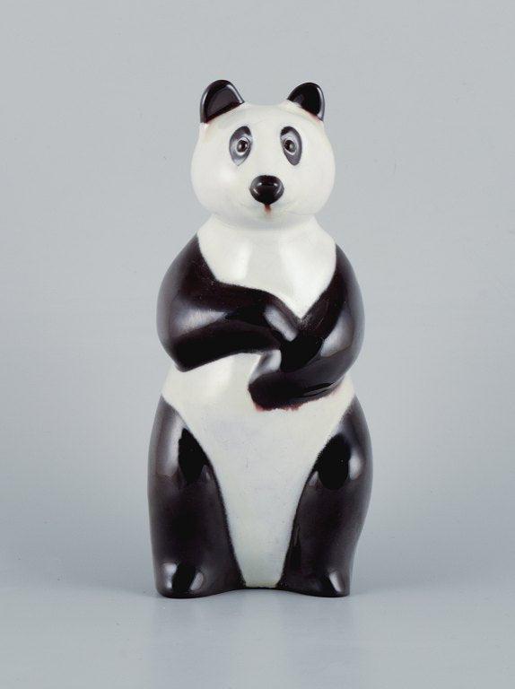 Mari Simmulson for Upsala Ekeby, rare hand-painted ceramic panda figure.: Mari Simmulson for Upsala Ekeby, rare hand-painted ceramic panda figure. Model number 4224. 1960/70s. Marked. Dimensions: H 21.0 x D 9.5 cm. Reserve: $392.00 Shipping: Domestic: Shipping rates are det