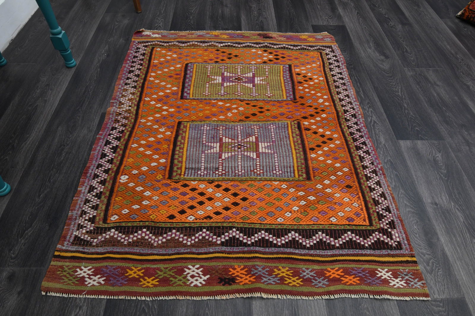 1970 s Kilim Oushak Handmade Wool Orange Rug (1 of 9)