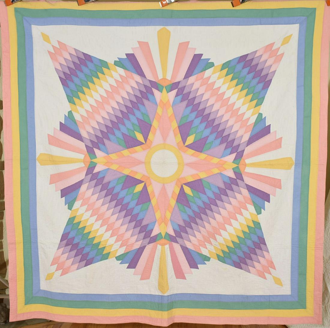 Rare 30's Art Deco "Star of France" Quilt (1 of 11)