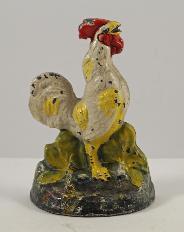 Crowing Rooster Cast Iron Bookend Doorstop (1 of 6)