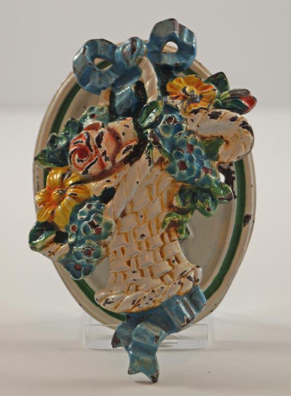 Flowers French Basket Cast Iron Hubley Doorknocker (1 of 4)