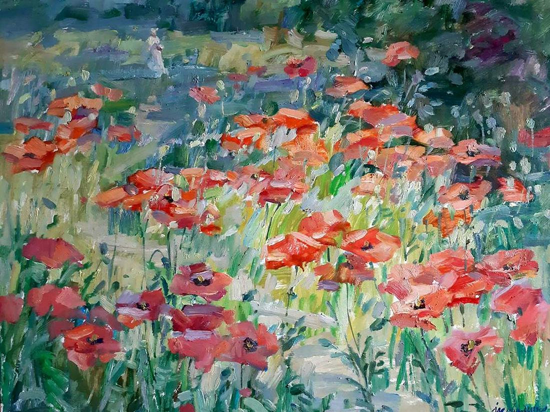 Oil painting Poppy field Kovalenko Ivan Mikhailovich (1 of 5)