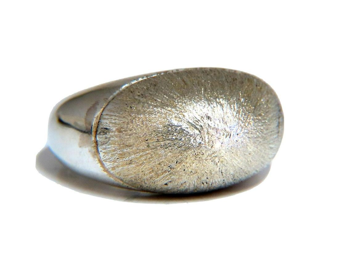 Sterling silver brushed top satin dome ring (1 of 4)