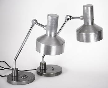 Pair of FRENCH INDUSTRIAL JUMO DESK LAMP (STRIPPED) (1 of 8)