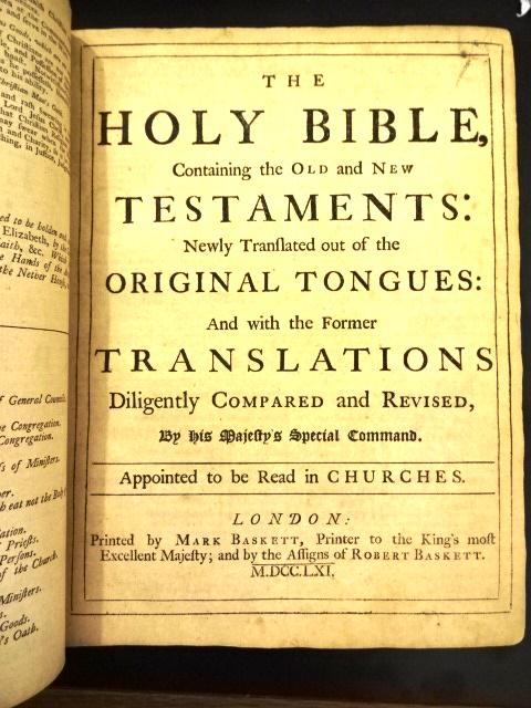 1761 Holy Bible Old and New Testament (1 of 7)