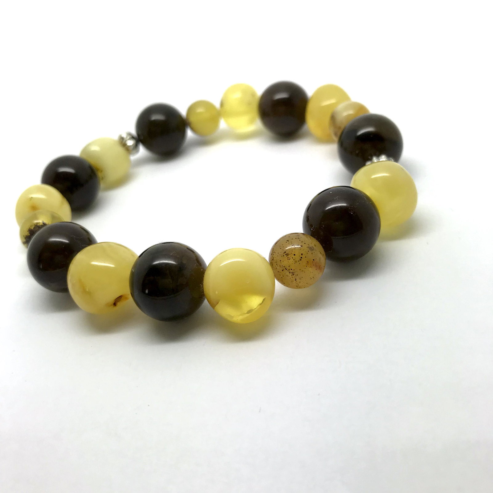 Astonishing Amber Bracelet made from Rough in shape Amber beads (1 of 8)