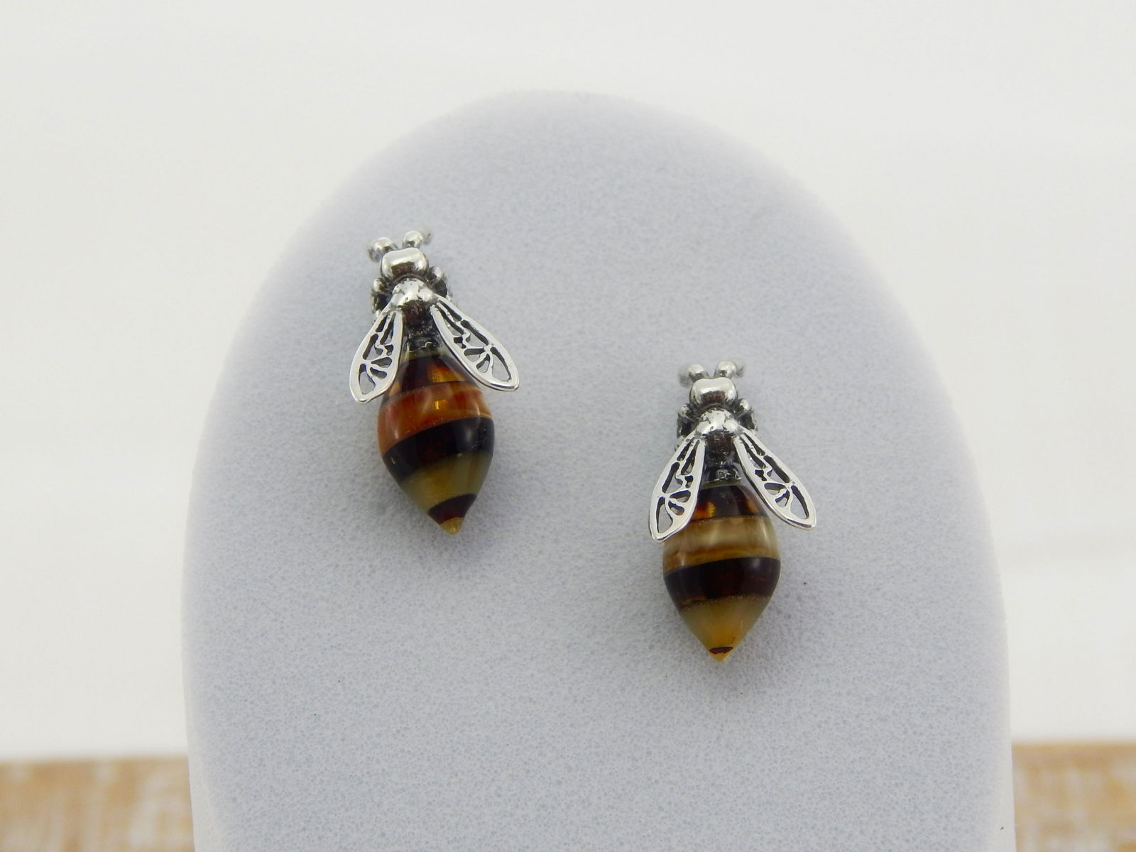 Natural Baltic Amber Bumble Bee Earrings (1 of 7)