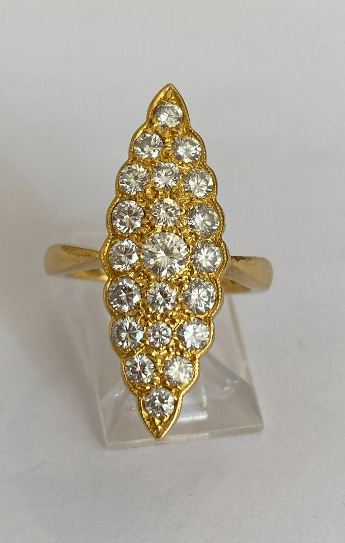 Vintage 20 kt Yellow Gold Marquis Diamond Ring (1 of 11)