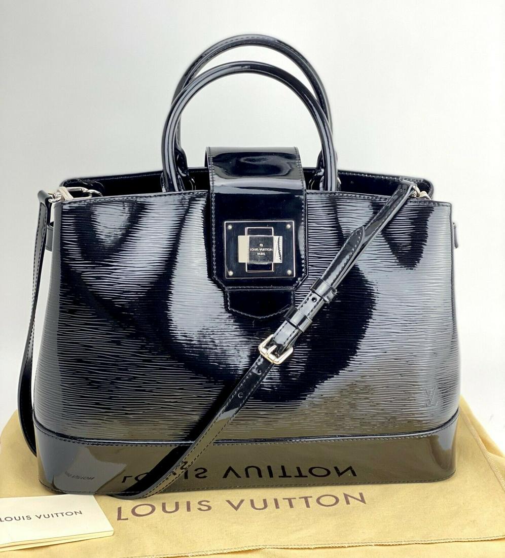 Louis Vuitton Handbag Mirabeau GM Black Electric Epi Patent Leather Bag A689 (1 of 12)