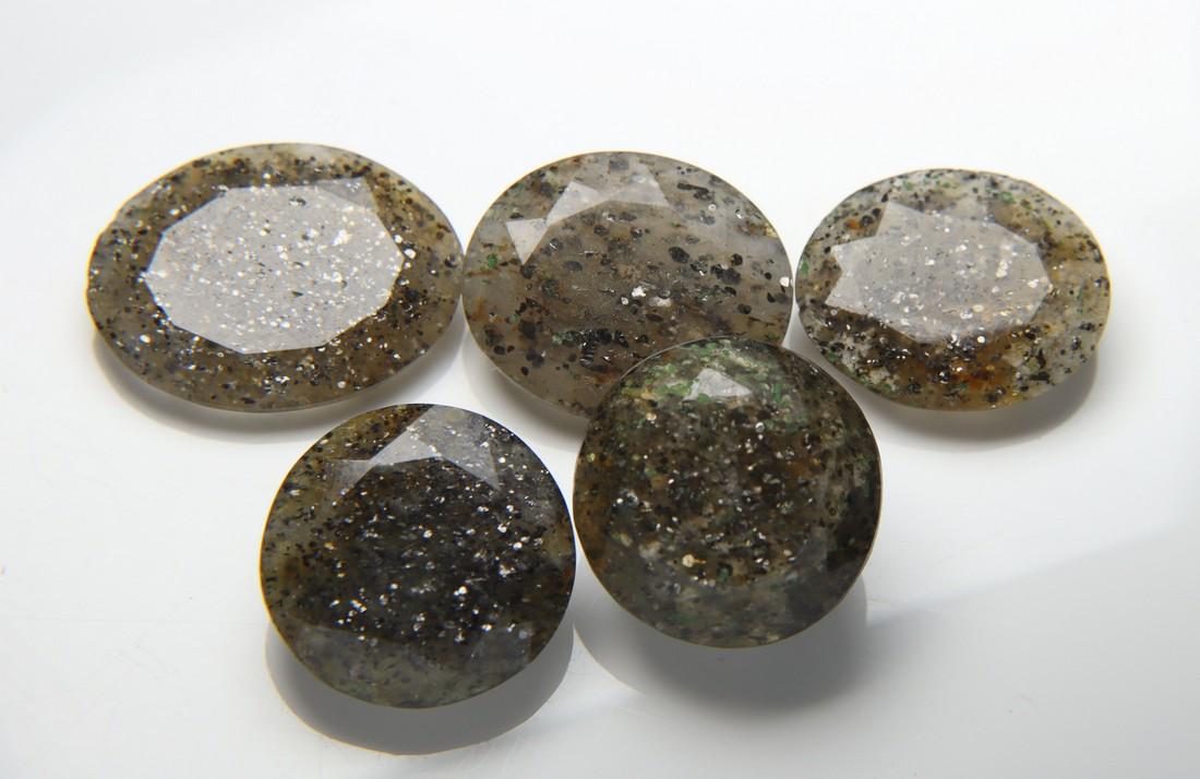 Lovely " Natural Black Sunstone " 52.25 Cts Natural Black Sunstone Set (1 of 4)