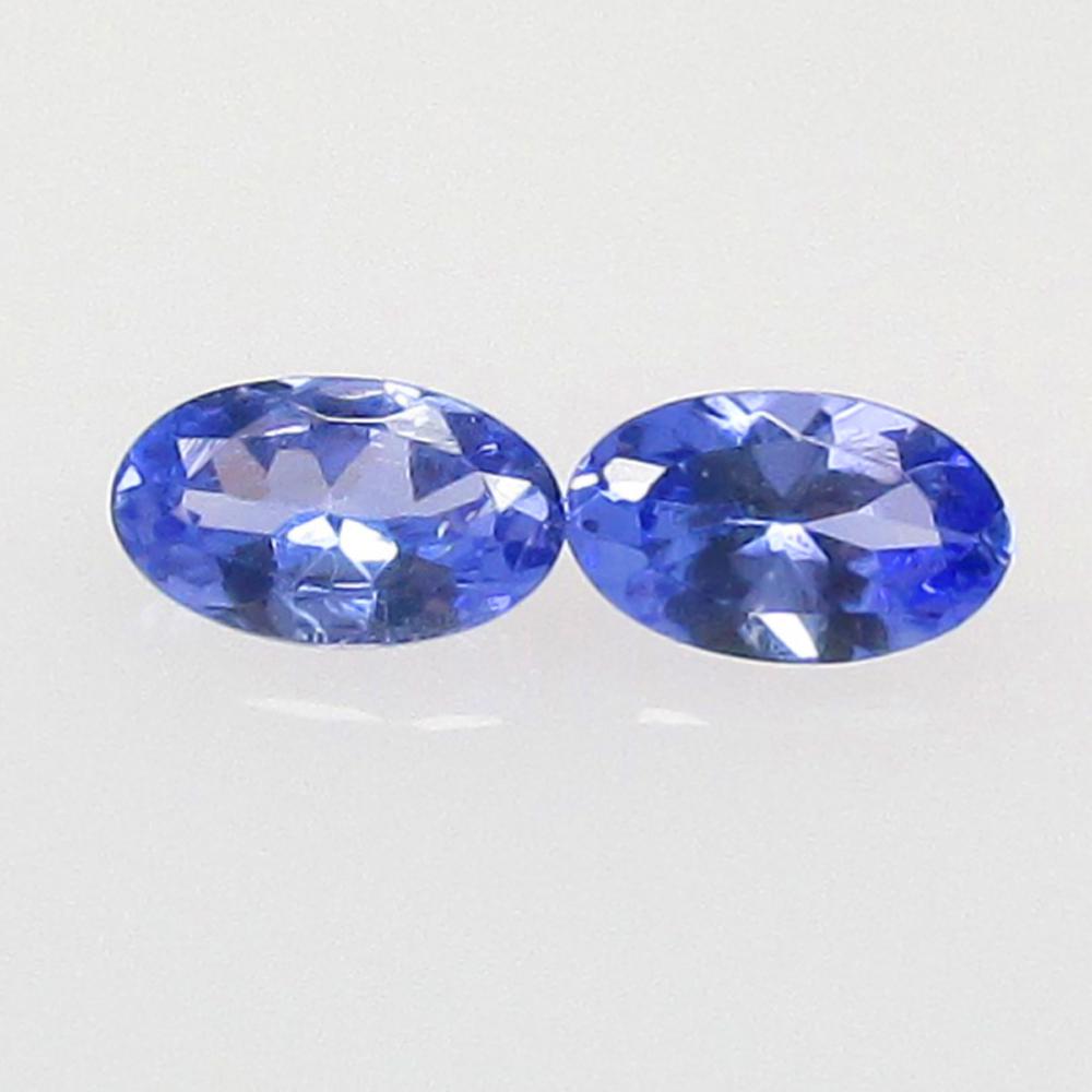 0.47 Ctw Natural Tanzanite Oval Pair: No Reserve! Title: 0.47 Ctw Natural Tanzanite Oval Pair Stone Clarity: VVS Gemstones: Natural Tanzanite Carat Weights: 0.47 Size/Dimensions: 5.00 x 3.00 x 2.20 mm / 2 Pc's Additional Information: Top 