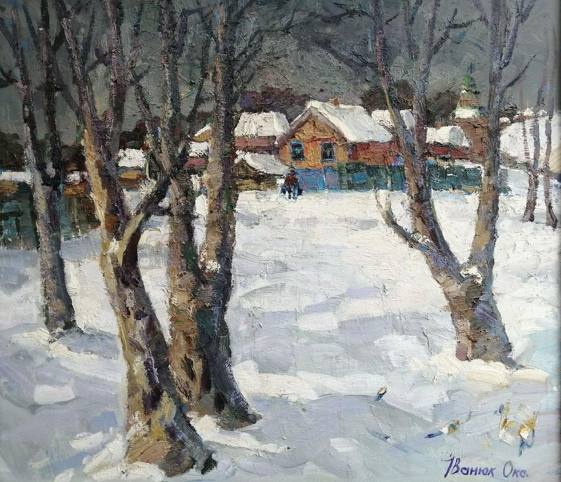 Oil painting Winter landscape Kalenyuk Oksana (1 of 9)