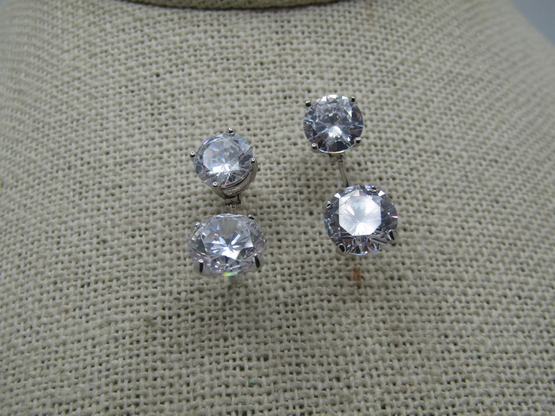 Sterilng Silver CZ Duette Earrings by Daniela Swaebe (1 of 4)