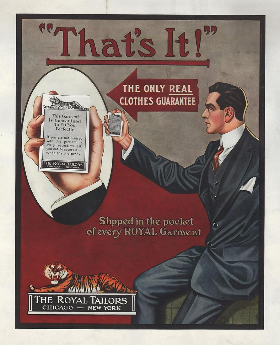 Scarce large fashion plate from 1914 Royal Tailors catalog (1 of 5)