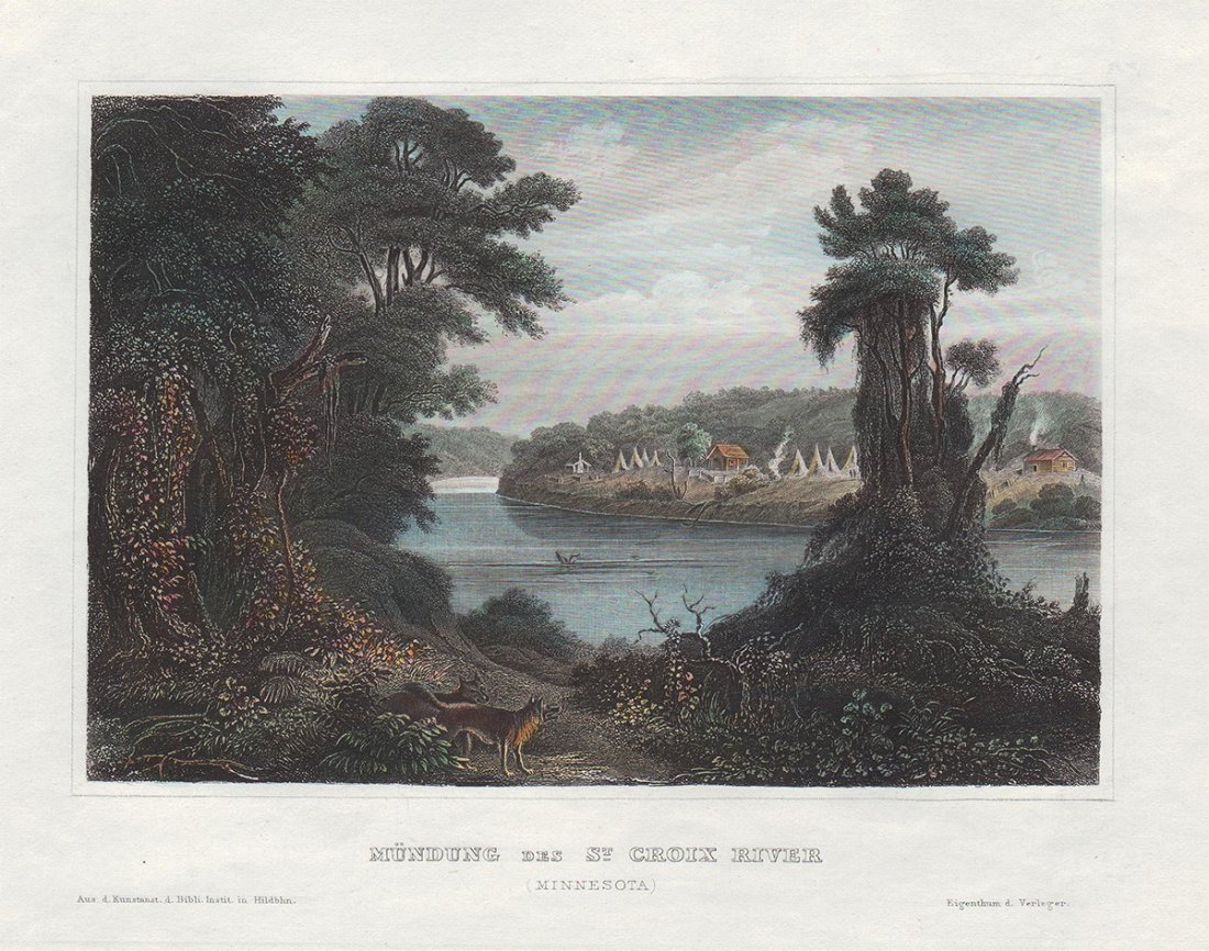 Engraving “Mouth of the St. Croix River in Minn.” by Verleger (1 of 4)