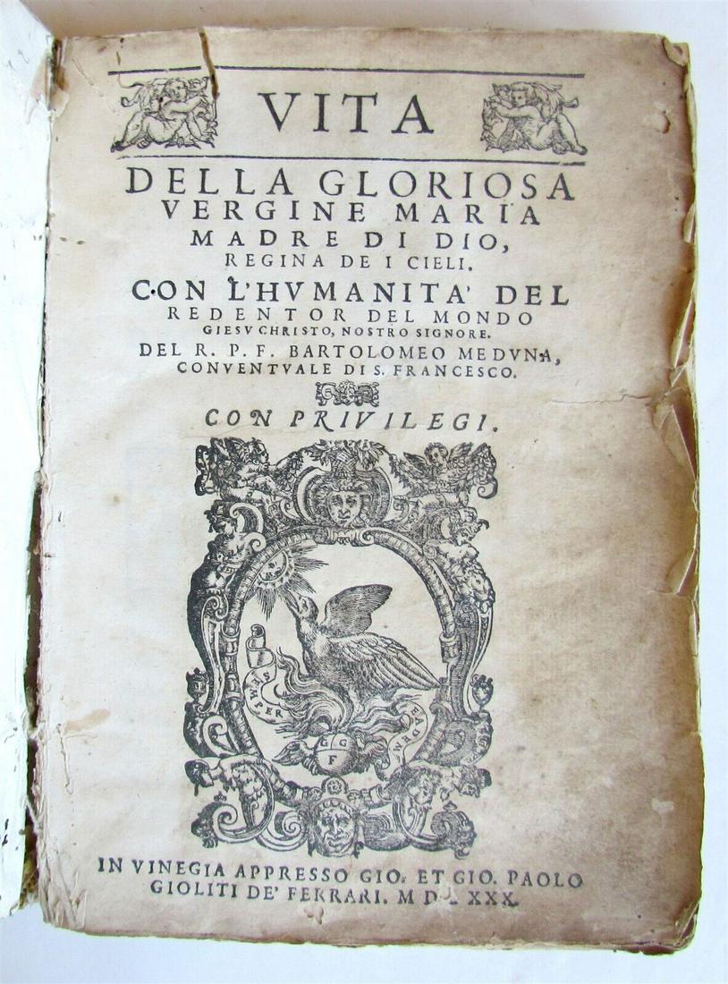 1580 LIFE of VIRGIN MARY ILLUSTRATED antique in LATIN vellum bound 16th century (1 of 12)