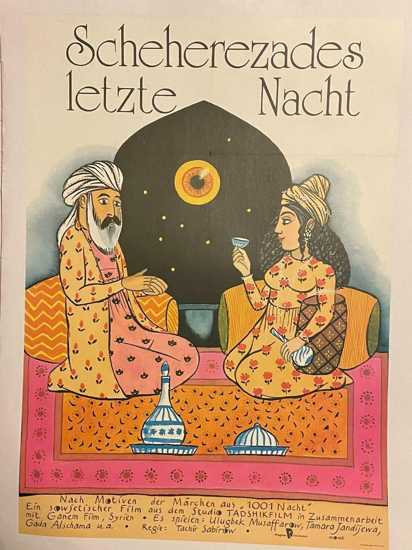 Original Vintage "Scheherezades Letzte Nacht " German Movie Poster Linen Backed (1 of 5)