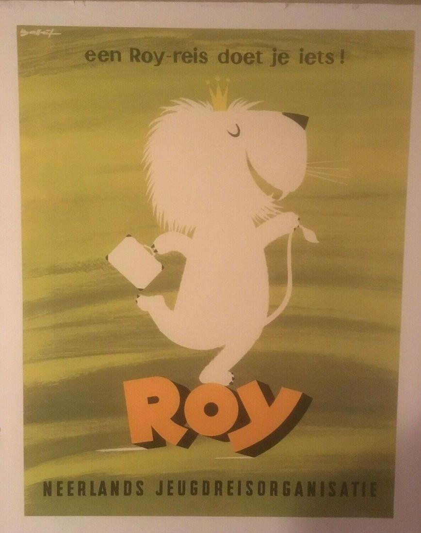 Original Vintage c.1960 "Roy" Dutch Youth Group Poster Linen Backed (1 of 4)