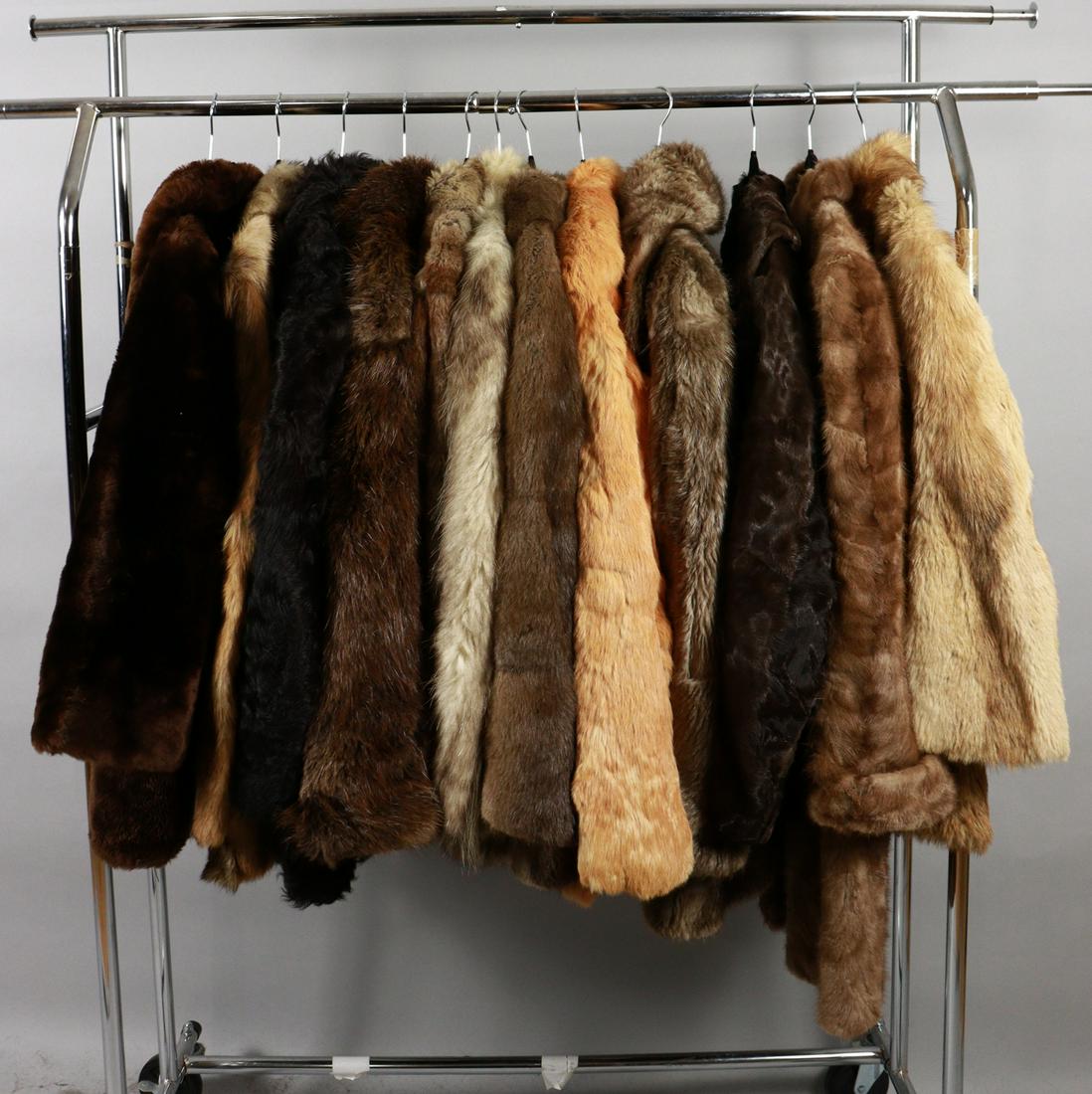 COLLECTION OF 12 REAL FUR COATS/JACKETS (1 of 14)