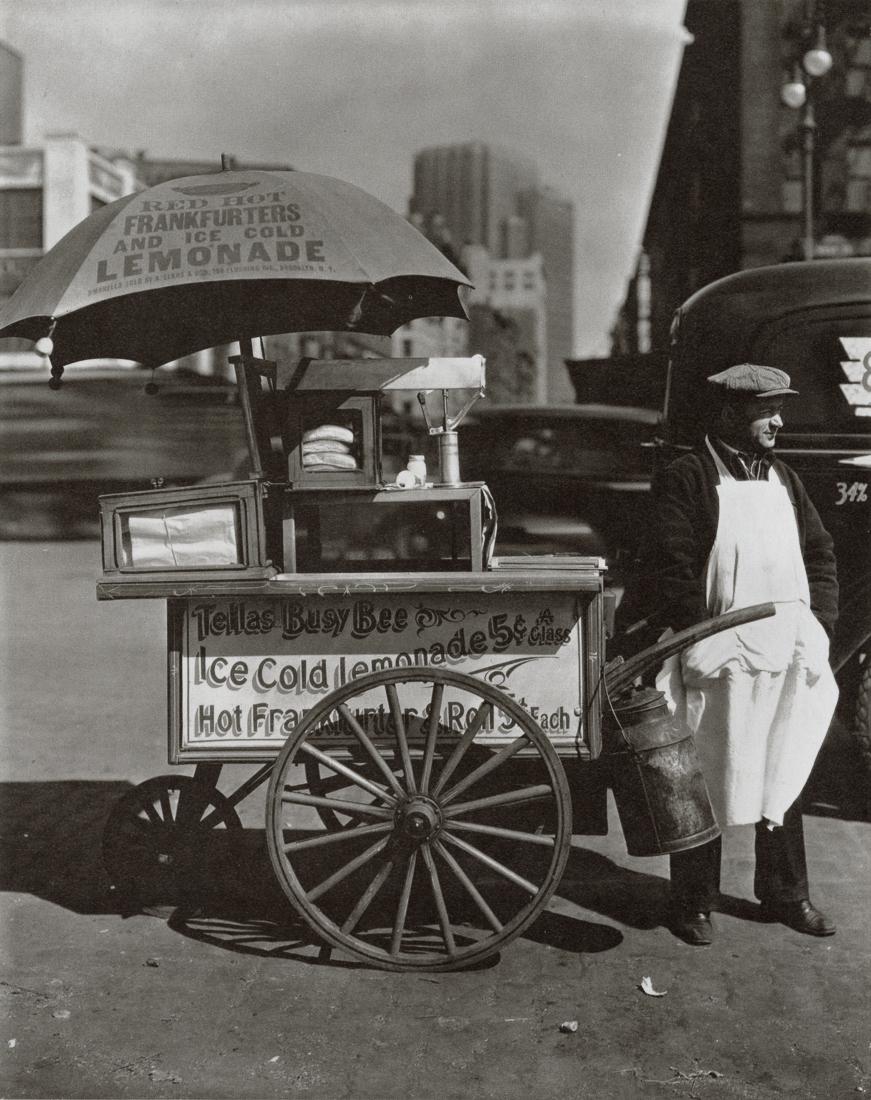 BERENICE ABBOTT - Hot Dog Stand, Manhattan, 1936 (1 of 1)