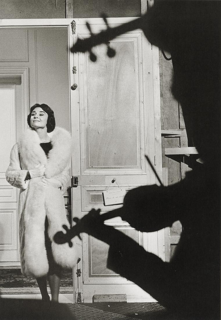 SAM SHAW - Audrey Hepburn, Love In The Afternoon: Artist: Sam Shaw Title: Audrey Hepburn, Love In The Afternoon, Paris, 1957 Medium: Photo Litho, 2010, Germany Dimensions: 7x10.1" Description: Heat Wax Mounted on 11x14" Conservation Board Artist Bio: