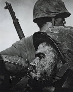 W. EUGENE SMITH - Saipan, 1944: Artist: W. Eugene Smith Title: Saipan, 1944 Medium: Photo Litho, 1964, USA Dimensions: 5.9x7.4" Description: Heat Wax Mounted on 8.5x11" Conservation Board Artist Bio: W. Eugene Smith (1918-1978) was