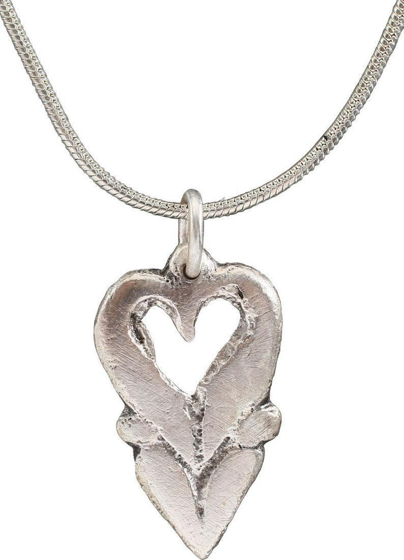 ANCIENT VIKING HEART PENDANT NECKLACE, C.1000 AD (1 of 3)
