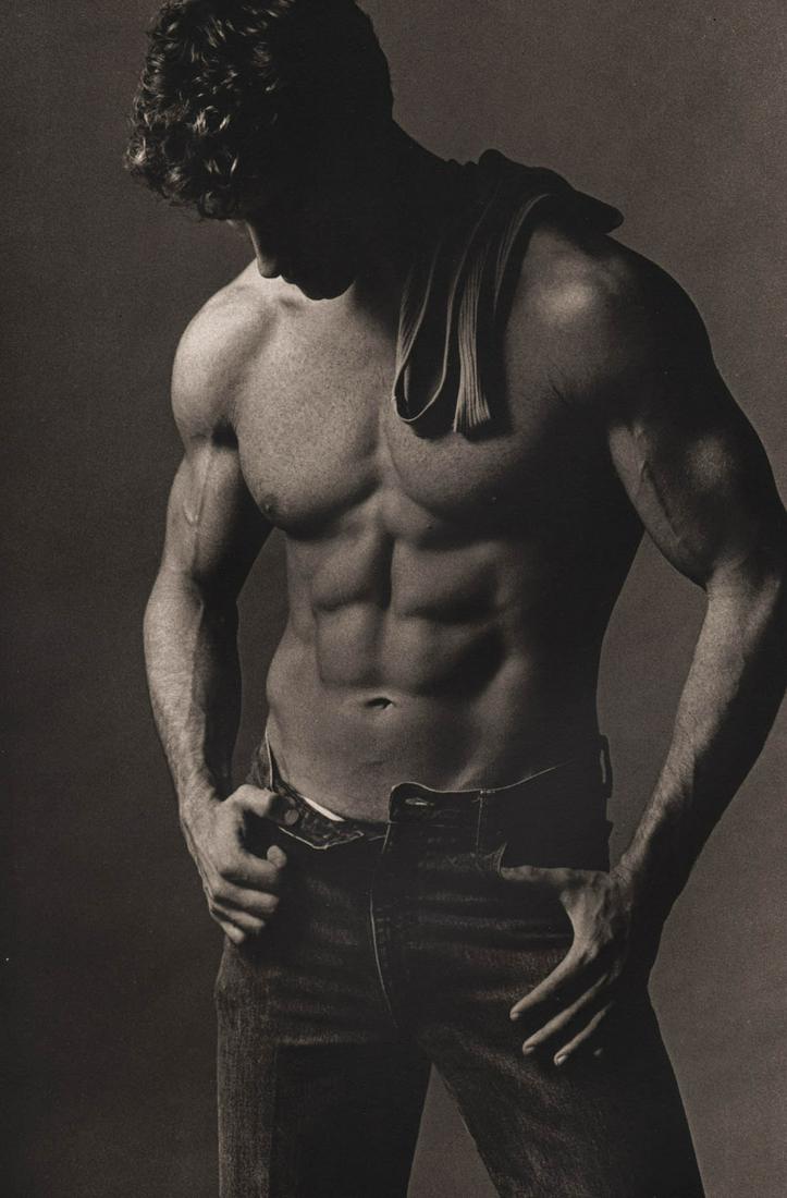 KEN HAAK - Male Nude,1983: Artist: KEN HAAK Print Title: Male Nude,1983 Medium: Tri-tone Photo-lithographs (Limited edition of 5000) Printed in the 1980’s, in the US Image size (inches) approx 9.5 x 6.5” Ken Haak(19