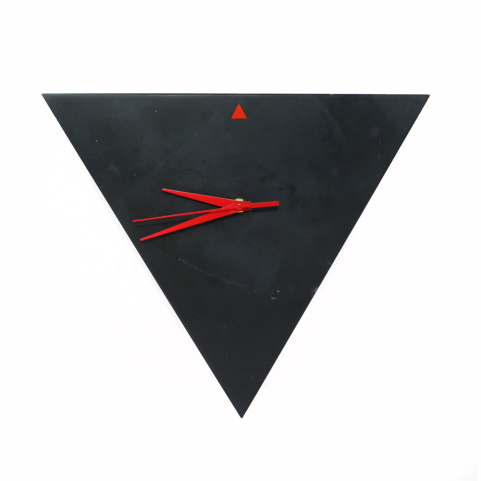 1980s Postmodern Triangular Italian Slate Wall Clock (1 of 6)