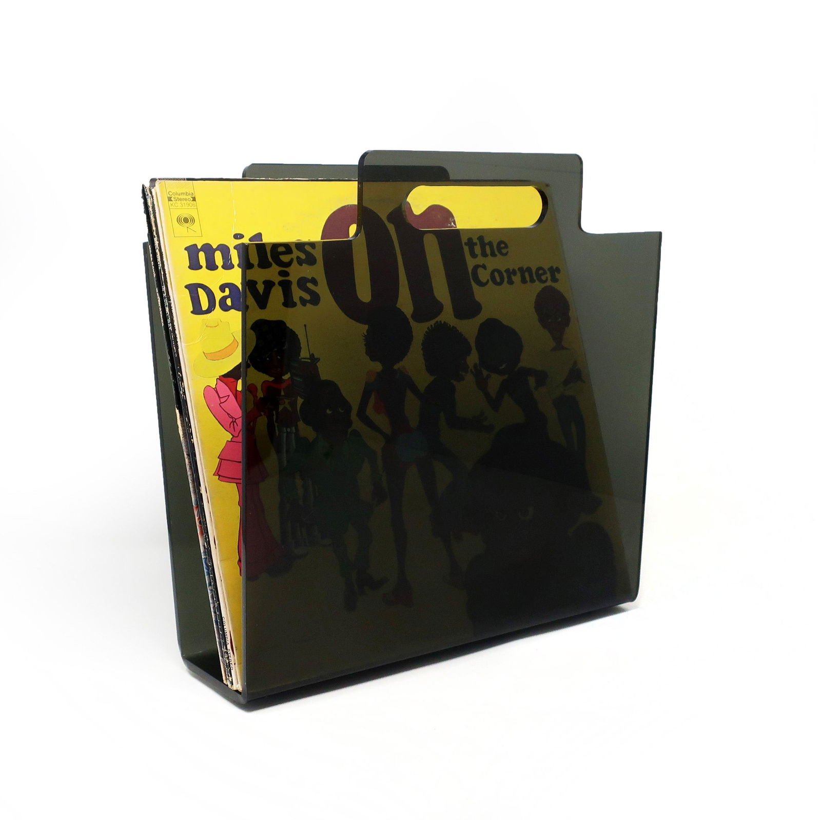 Vintage Smoked Lucite Magazine or Record Rack (1 of 6)