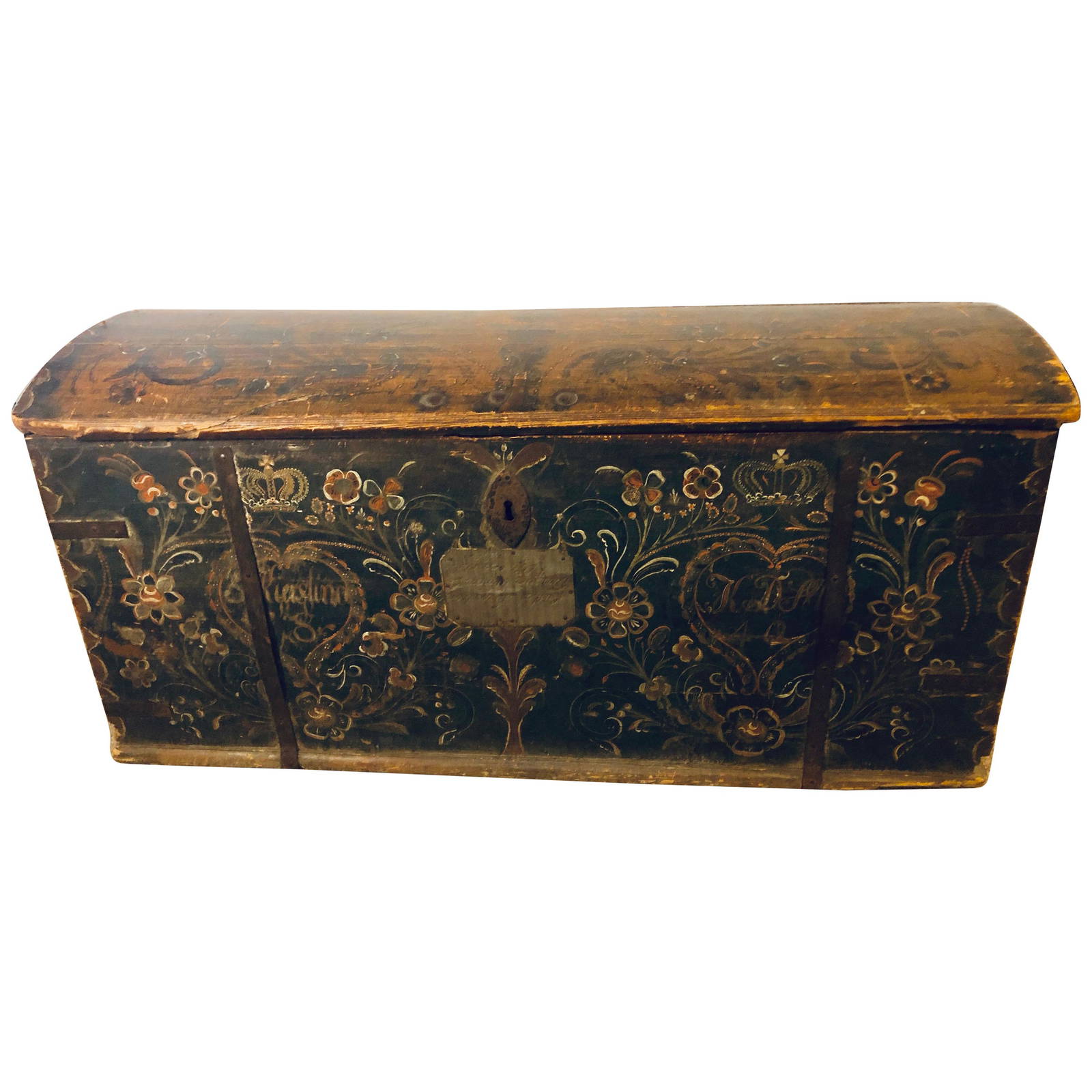 Buy Original Painted Dowry Chest Trunk Or Luggage, Dated 1840