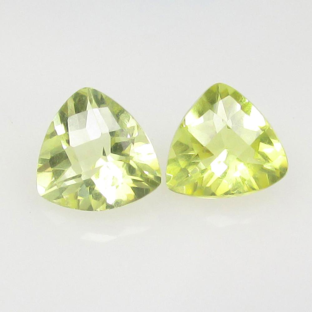 3.15 Ctw Natural Lemon Quartz Trillion Pair: No Reserve! Title: 3.15 Ctw Natural Lemon Quartz Trillion Pair Stone Clarity: VVS Gemstones: Natural Lemon Quartz Carat Weights: 3.15 Size/Dimensions: 8.30 x 8.30 x 5.30 mm / 2 Pc's Additional Informa