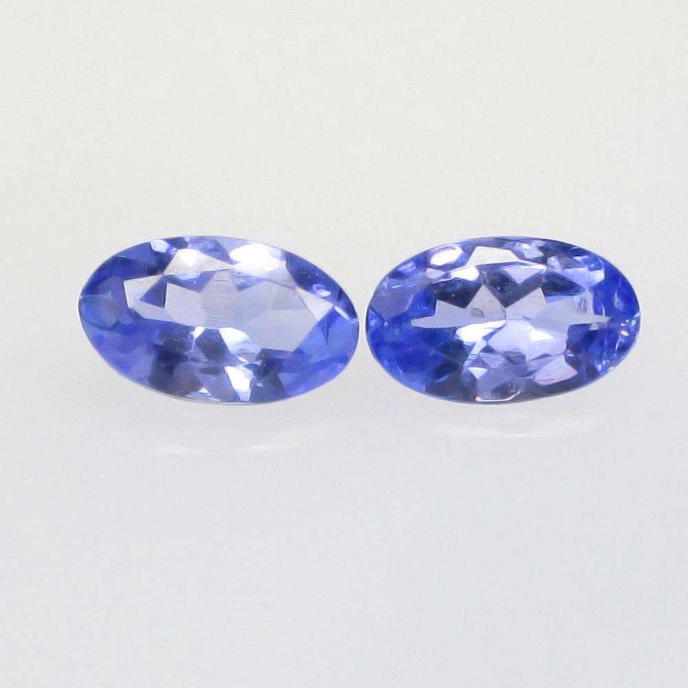 0.39 Ctw Natural Tanzanite Oval Pair: No Reserve! Title: 0.39 Ctw Natural Tanzanite Oval Pair Stone Clarity: VVS Gemstones: Natural Tanzanite Carat Weights: 0.39 Size/Dimensions: 5.00 x 3.10 x 2.00 mm / 2 Pc's Additional Information: Top 