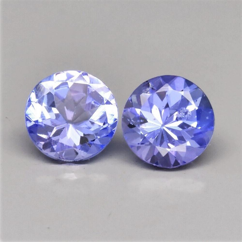 Lot of 2 Tanzanite Unheated Round Cut (1 of 2)