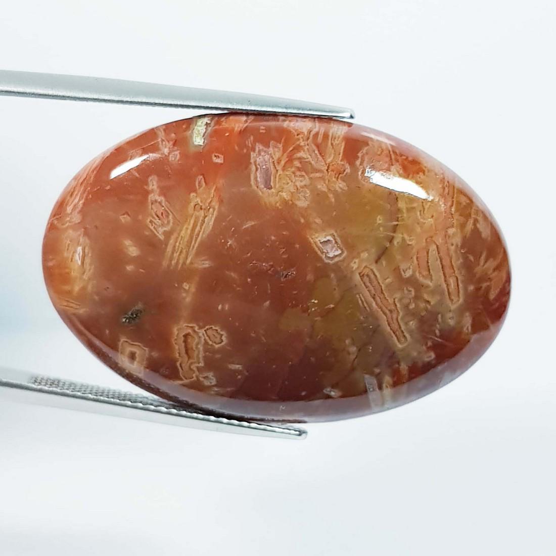 40.52 Ctz Natural Turquoise Jasper: No Reserve! Title: 40.52 Ctz Natural Turquoise Jasper Color/Clarity: Brown / Opaque Gemstone: Turquoise Jasper Carat Weights: 40.52 Size: 36.10 x 24.25 x 5.80 Additional Information: Oval / Brazil Shi