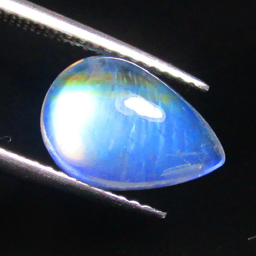 2.63 Ctw Natural Blue Moonstone Pear Cab: No Reserve! Title: 2.63 Ctw Natural Blue Moonstone Pear Cab Stone Clarity: Transparent Gemstones: Natural Moonstone Carat Weights: 2.63 Size/Dimensions: 11.60 x 8.10 x 4.50 mm Additional Information: