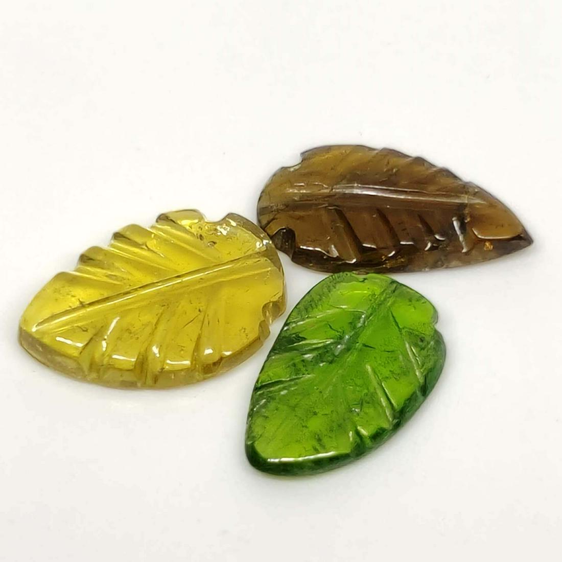 2.70 ct Natural Tourmaline Leaf Lot: No Reserve! Gemstones: Natural Tourmaline Leaf Carat Weights: 2.70 ct Size/Dimensions: 10 X 6, 9 X 6 mm Shipping: Domestic: Flat-rate of $7.00 to anywhere within the contiguous U.S. International: For