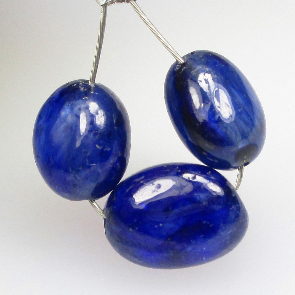 5.74 Ctw Natural 3 Blue Sapphire Dumble Beads (1 of 2)