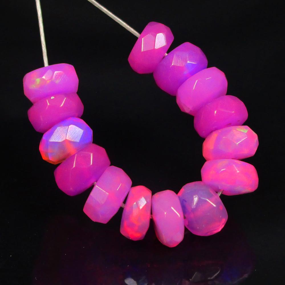 3.67 Ctw Natural 14 Drilled Pink Fire Opal Beads: No Reserve! Title: 3.67 Ctw Natural 14 Drilled Pink Fire Opal Beads Stone Clarity: Transparent Gemstones: Natural Fire Opal Beads Carat Weights: 3.67 Size/Dimensions: 4.50 - 4.90 mm / 14 P'cs Addition