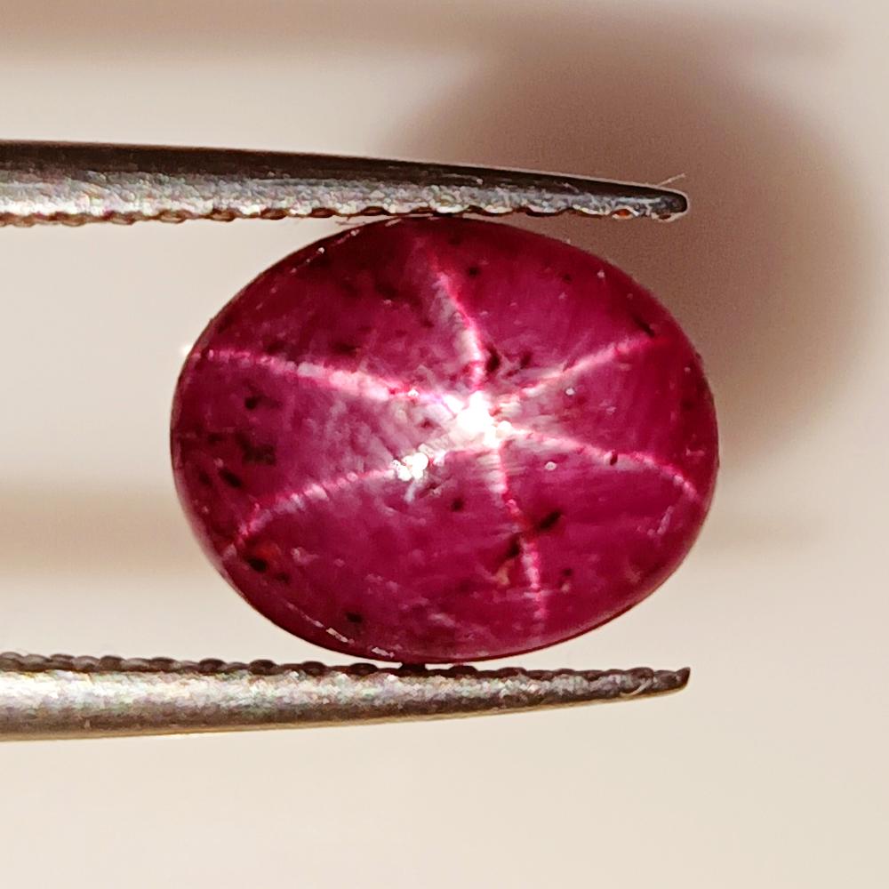 5.17 Ctw Natural Six Line Star Ruby Oval Cabochon (1 of 2)
