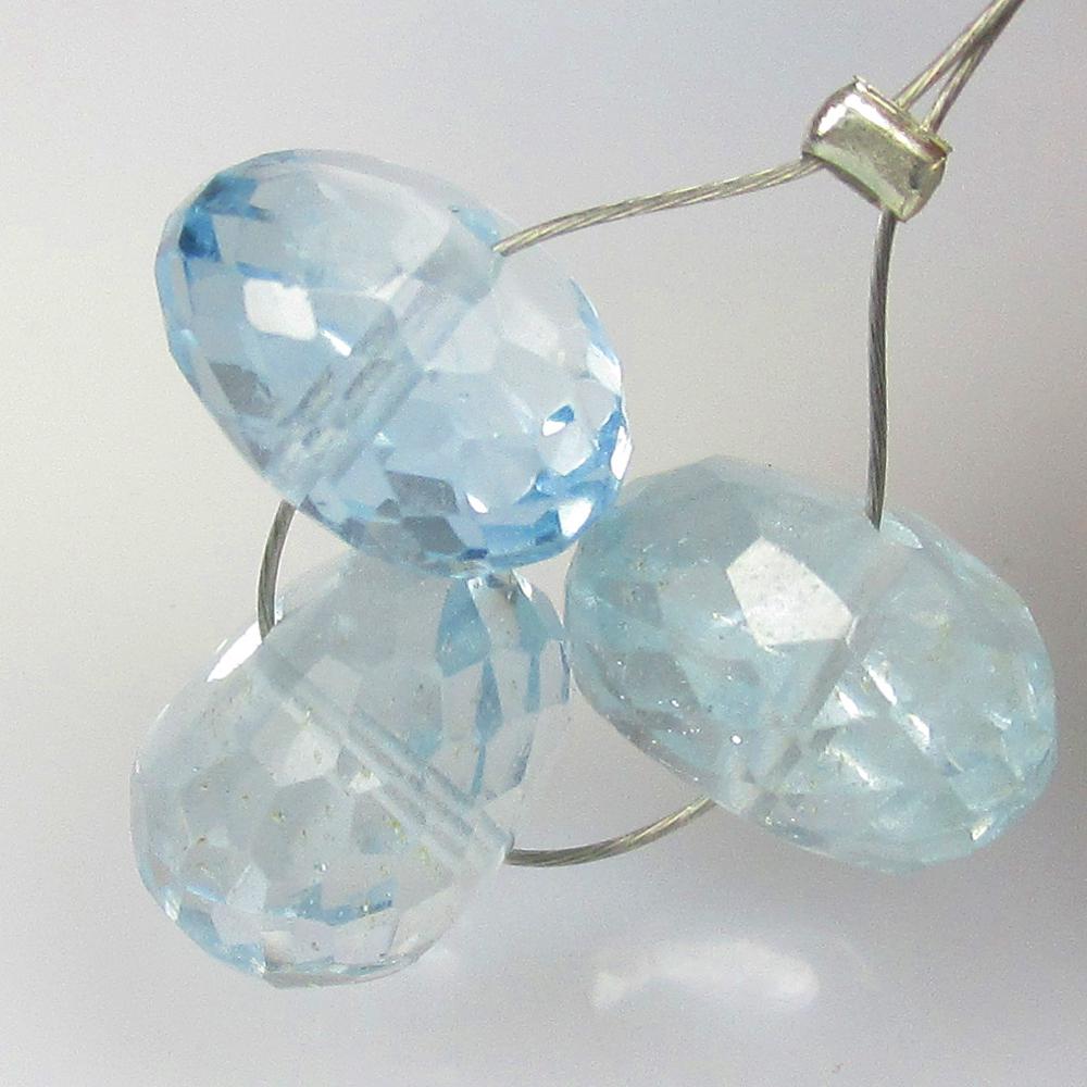 14.36 Ctw Natural 3 Blue Topaz Drilled Round Beads: No Reserve! Title: 14.36 Ctw Natural 3 Blue Topaz Drilled Round Beads Stone Clarity: Transparent Gemstones: Natural Blue Topaz Beads Carat Weights: 14.36 Size/Dimensions: 9.10 - 9.60 mm / 3 Pc's Addit