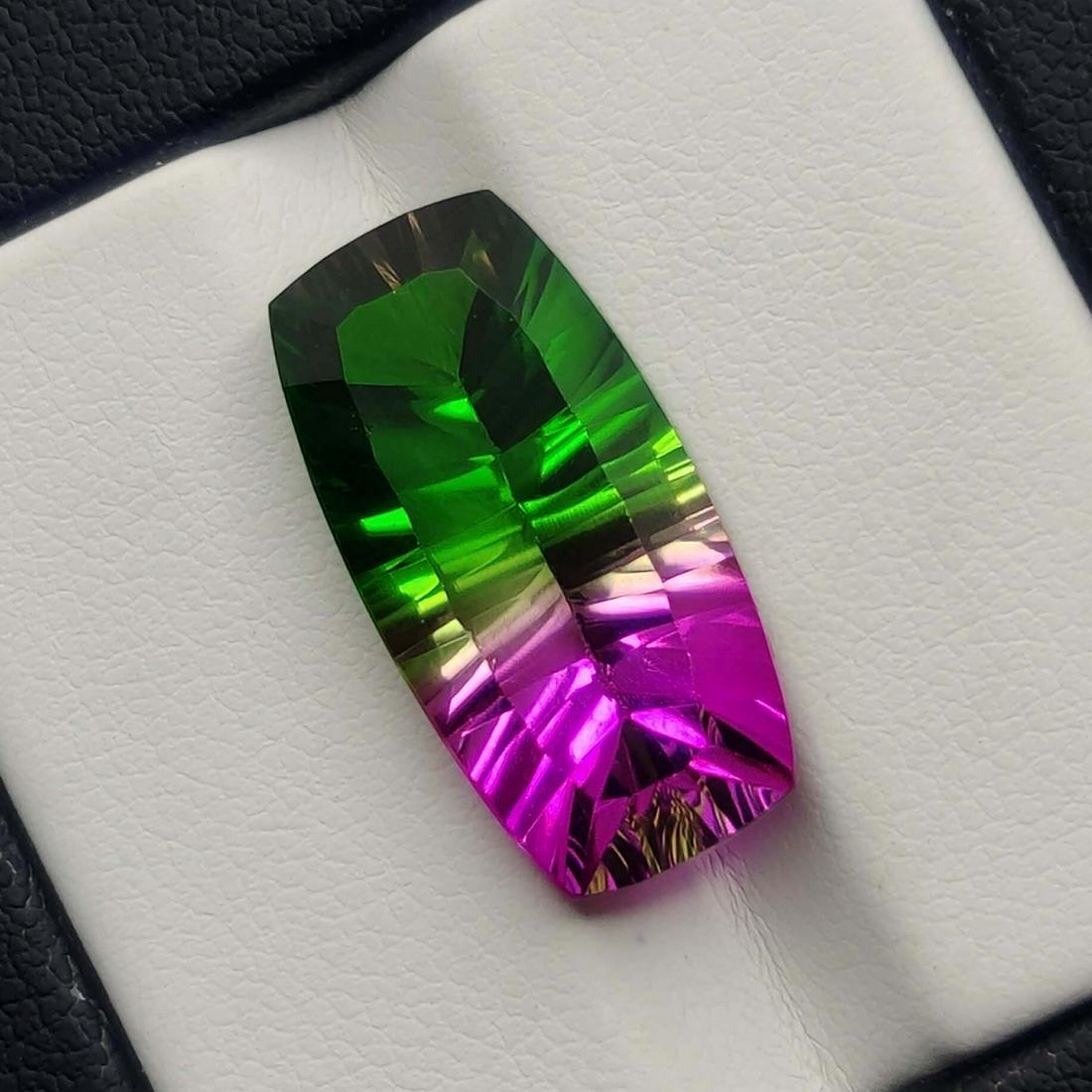 11.20 Ct "Beautiful" Watermelon Triplet Quartz Concave Cut (1 of 3)